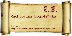 Rechtorisz Boglárka névjegykártya